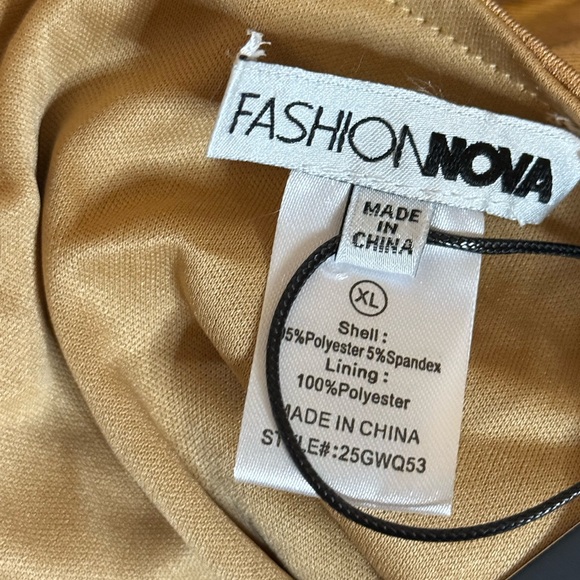Fashion Nova Gold Backless Dress - Picture 7 of 10